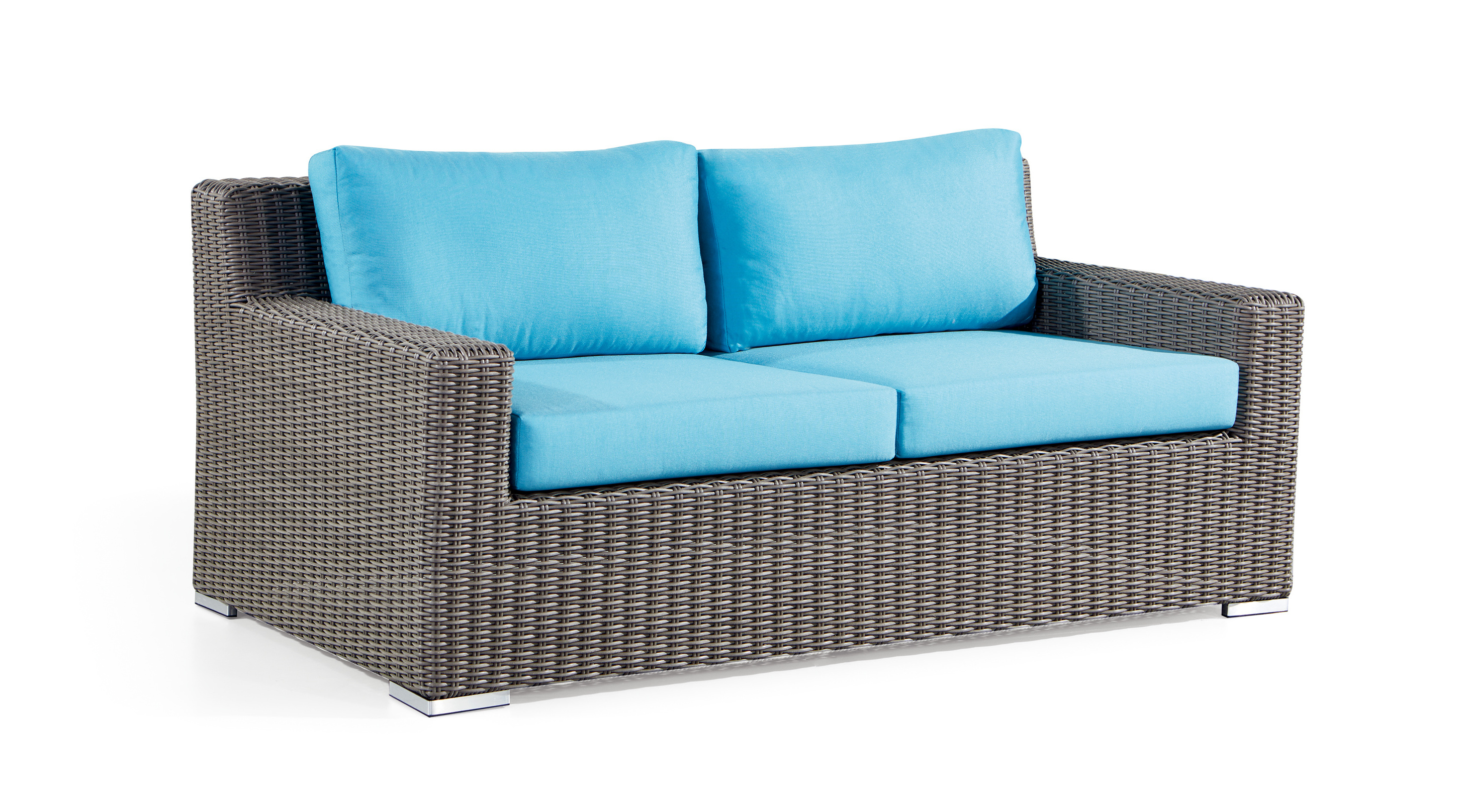 All Weather Backyard Poolside Sofa Plastic Rattan Garden Sofa Set Patio Outdoor Furniture