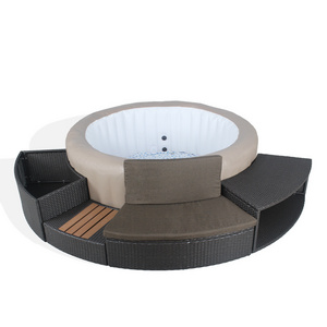 New outdoor garden synthetic rattan surround hot tub spa furniture set