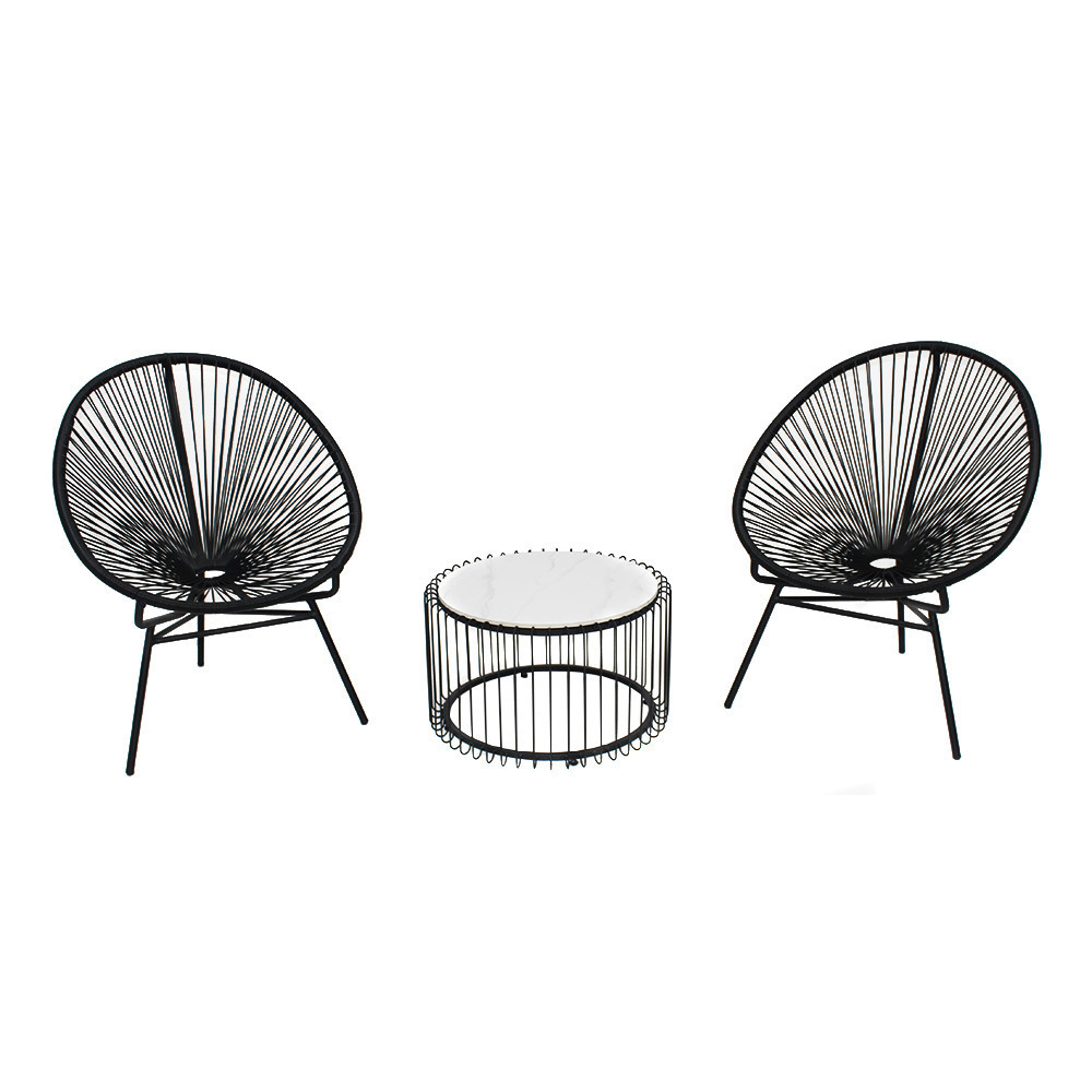 Foshan Wholesale 3 Piece Balcony Bistro Furniture Set Outdoor Patio Rattan Wicker Acapulco Chair