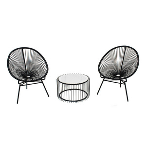 Foshan Wholesale 3 Piece Balcony Bistro Furniture Set Outdoor Patio Rattan Wicker Acapulco Chair