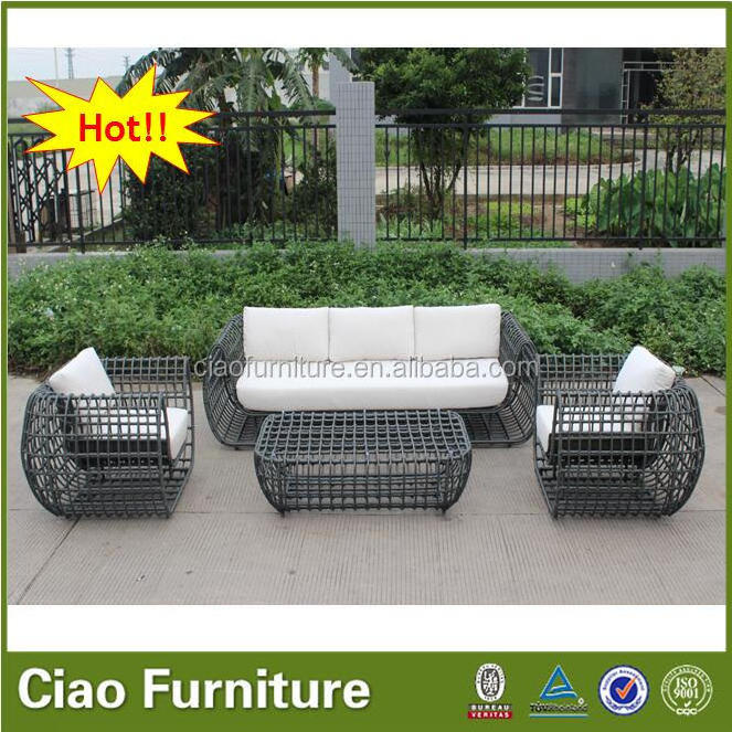 round sofa indoor USA style outdoor big sofa set  Luxury Garden Furniture Rattan Outdoor Sofa