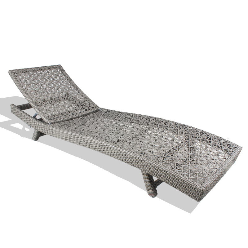 Hot Sale Beach Wicker Lounger Swimming Pool Furniture Outdoor Rattan Sun Loungers With Cushion