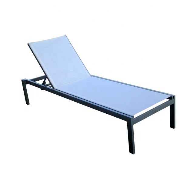 Cheap outdoor aluminum frame mesh fabric swimming pool sun lounger