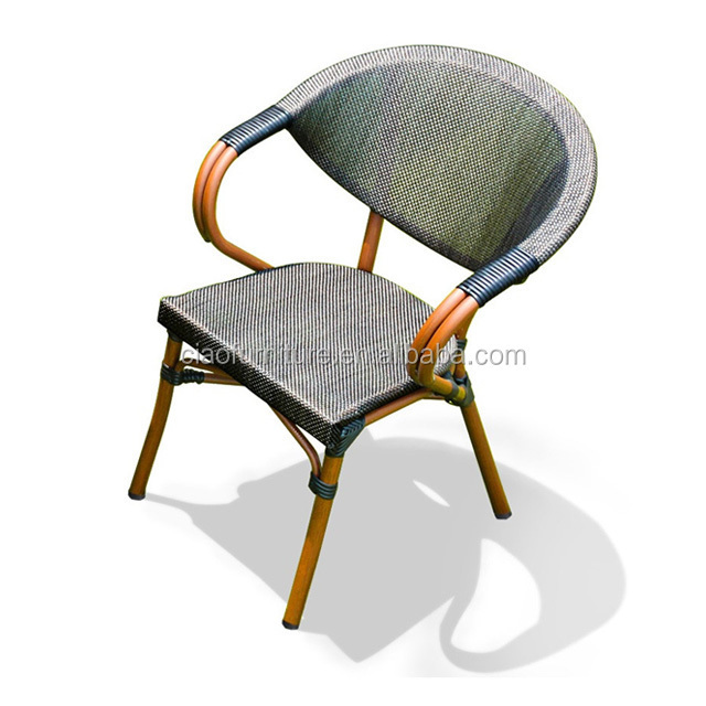 Special design garden aluminum frame bamboo chair with 4*4 Textil