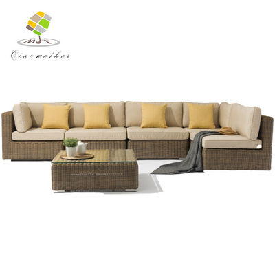 Patio Sofa Set PE Wicker leisure Rattan Furniture garden Sectional Conversation Outdoor Furniture Sofa