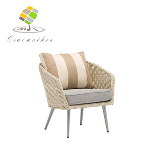 Factory Wholesale Hot Sale Luxury Modern Patio Furniture  Wicker Garden Furniture Aluminum Frame Rattan Outdoor Sofa Chair