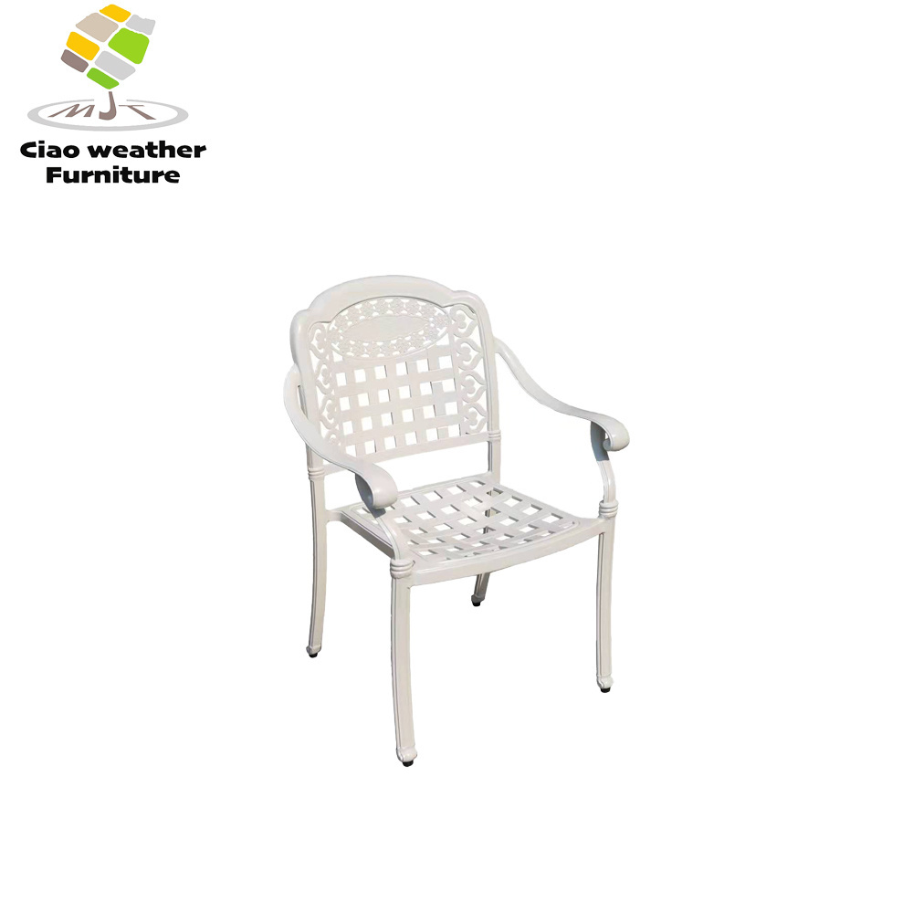 Factory Wholesale Die Casting Aluminum Luxury Patio Bistro Garden Balcony Furniture  BBQ Waterproof Dining Table And Chair