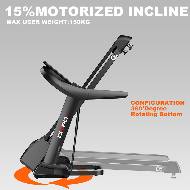 CIAPO Q6 New design running machine DC/AC motor 150kg portable foldable running machine treadmill