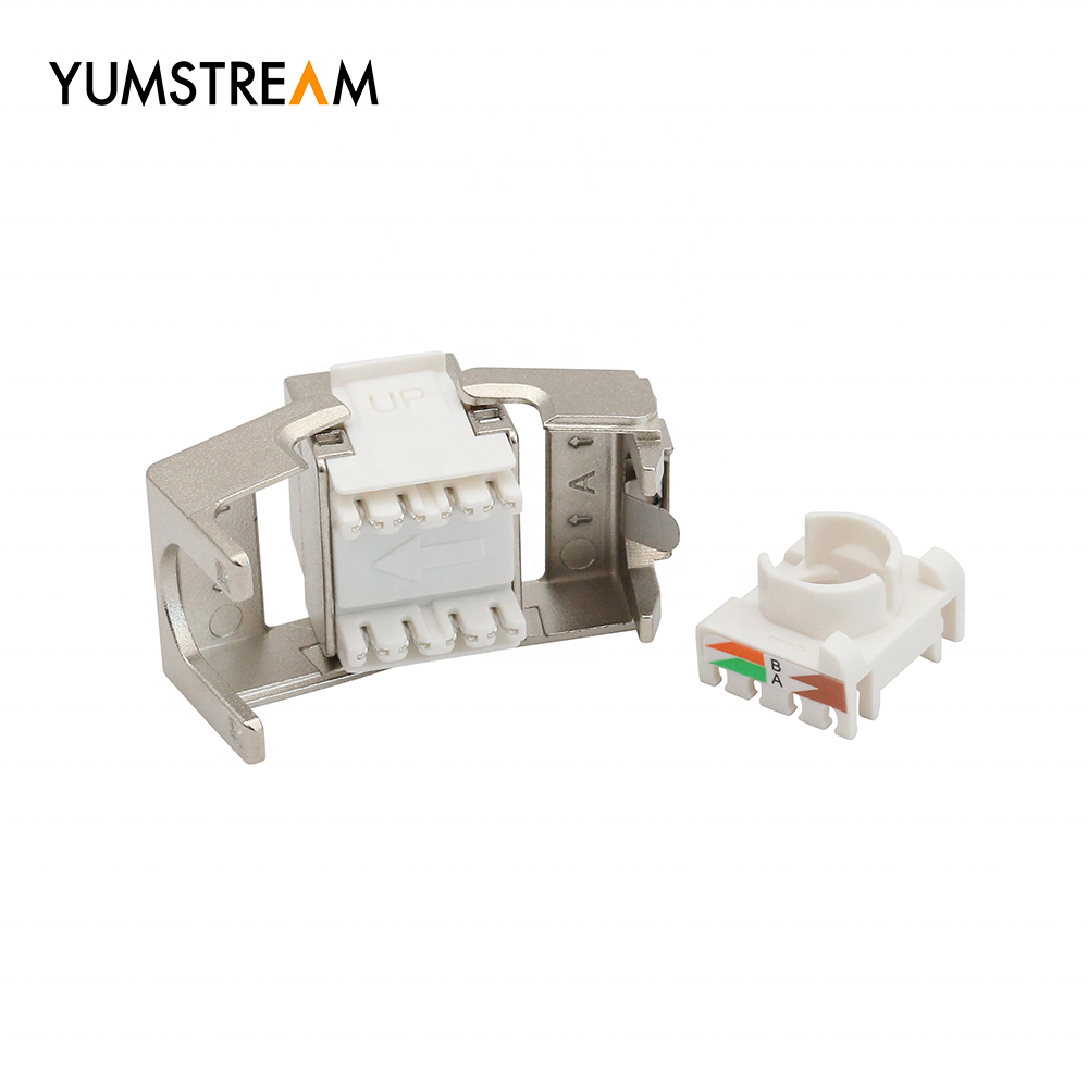 Toolless Shielded 180 Degree Cat5 Keystone Rj45 Modular Jack STP FTP Cat 5e Keystone Jack