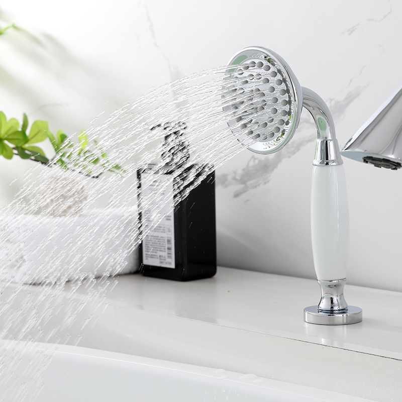 Modern Waterfall Roman Tub Filler Faucet with Hand-Held Shower Head  Widespread Bathtub Set for the tub