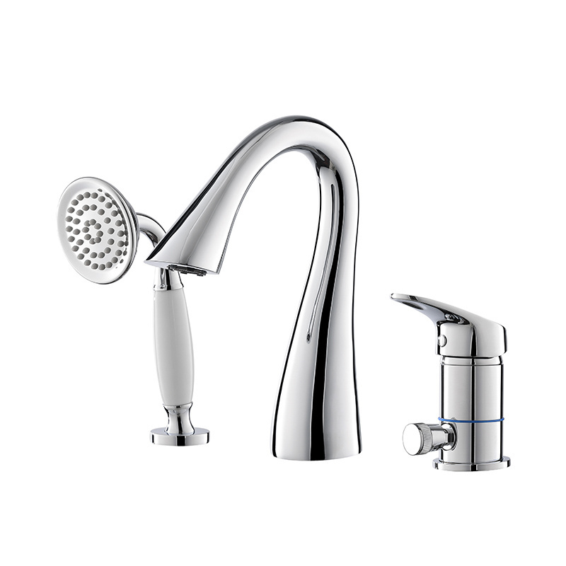 Modern Waterfall Roman Tub Filler Faucet with Hand-Held Shower Head  Widespread Bathtub Set for the tub