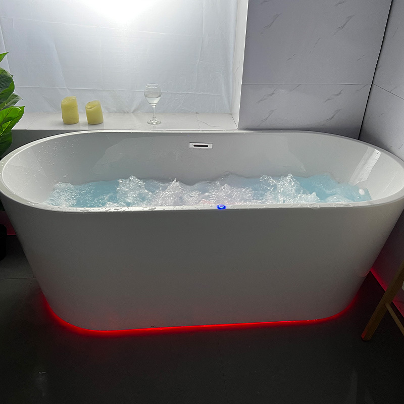 Hydromassage Massage Spa Bathtub With Waterfall Led Level Light Jakuzi Function Whirlpool Badewanne