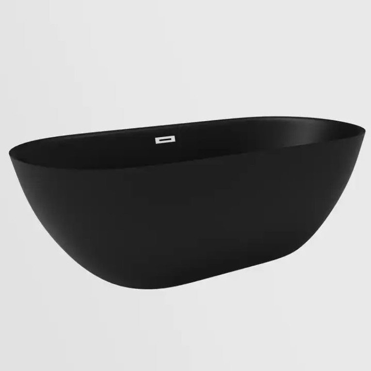 Luxury acrylic freestanding whirlpools bathtub with black solid surface for bathroom hotel