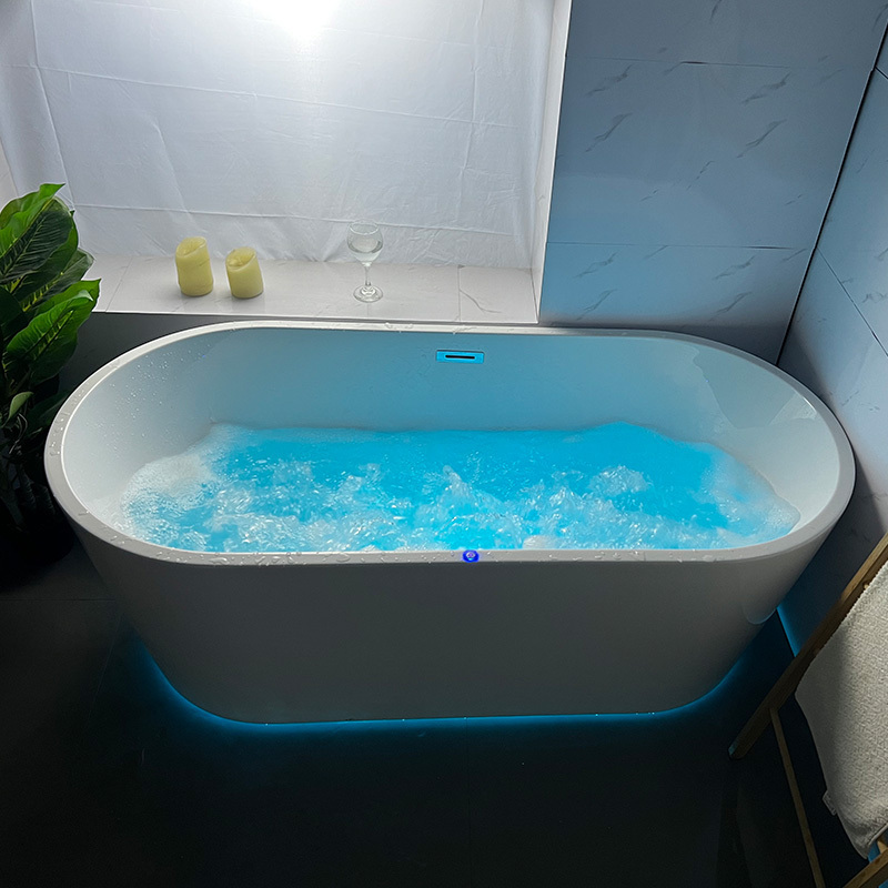 Hydromassage Massage Spa Bathtub With Waterfall Led Level Light Jakuzi Function Whirlpool Badewanne