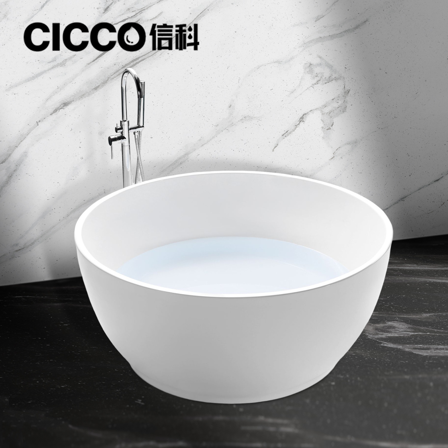 Factory Good Price High Quality Round Soaking Indoor Freestangding Acrylic Fiberglass Bathtub