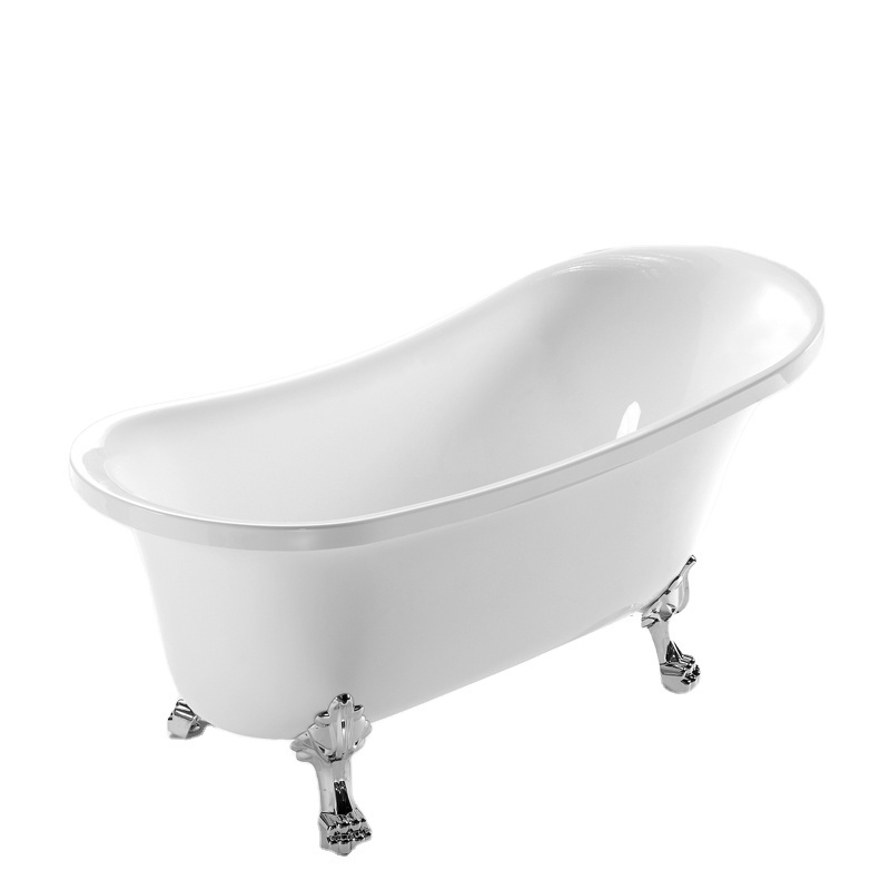 Modern Oval Appearance Curved Edges Acrylic Solid Surface Metal Leg Freestanding Bathroom Bathtub