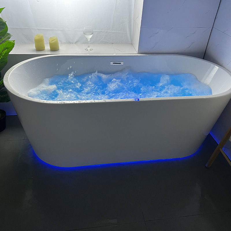 Hydromassage Massage Spa Bathtub With Waterfall Led Level Light Jakuzi Function Whirlpool Badewanne