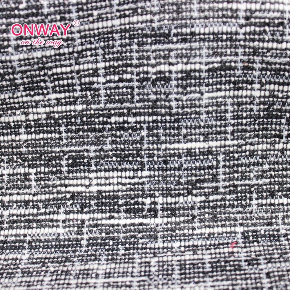 2023 Shaoxing Factory Hot Sales Fancy TC Knitted Recycled Yarn Dyed Jacquard Sweater Fabric For Women Suits