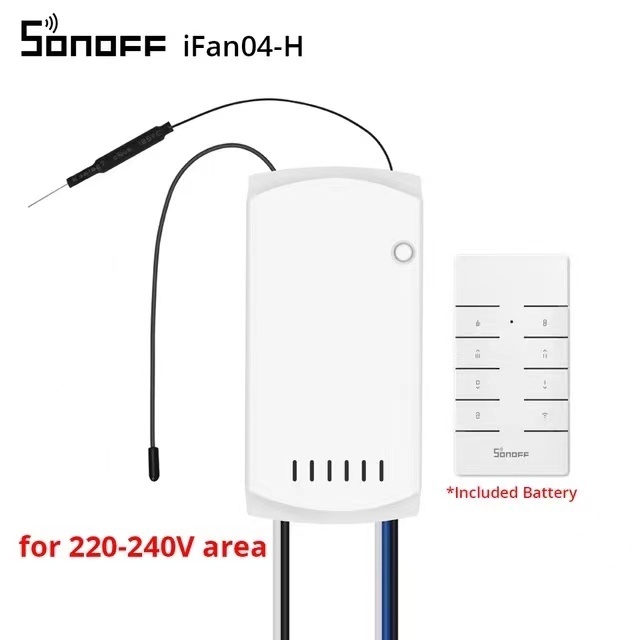 SONOFF iFan04-H WiFi Smart Fan Switch 220-240V Adjust Fan Light Controller Support APP Voice 433MHz RF Remote Control for Alexa