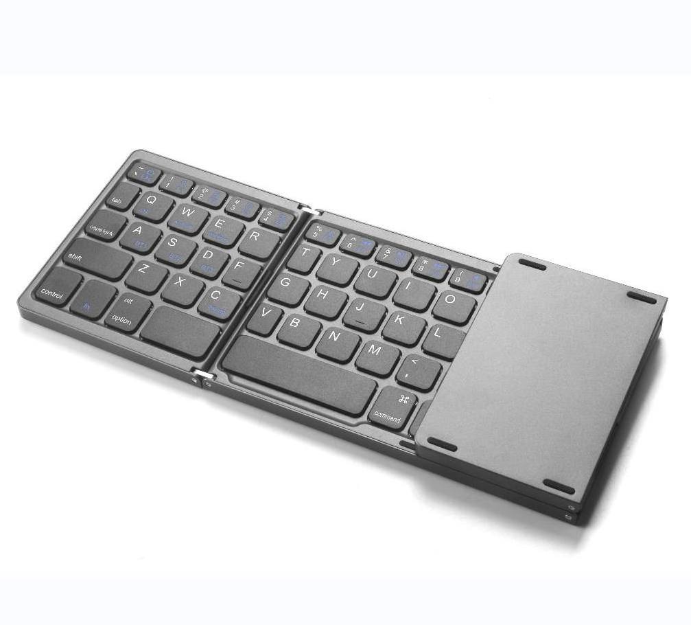 2022 For Tablet Pc Mobile Phone Using  Blue Tooth Touch Pad 3 Level Foldable portable usb keyboard for keypad and keyboards