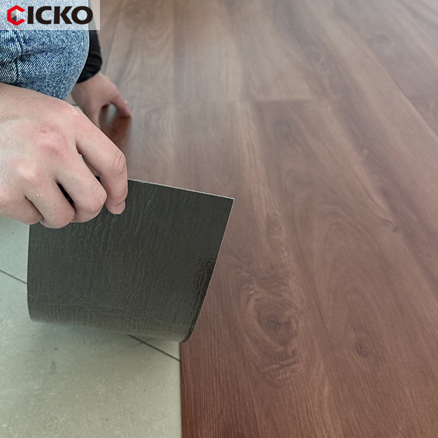 CICKO 1.8mm PVC Floor Sticker Fireproof LVT Self-Adhesive Vinyl Tiles Peel and Stick Tiles for Indoor Use