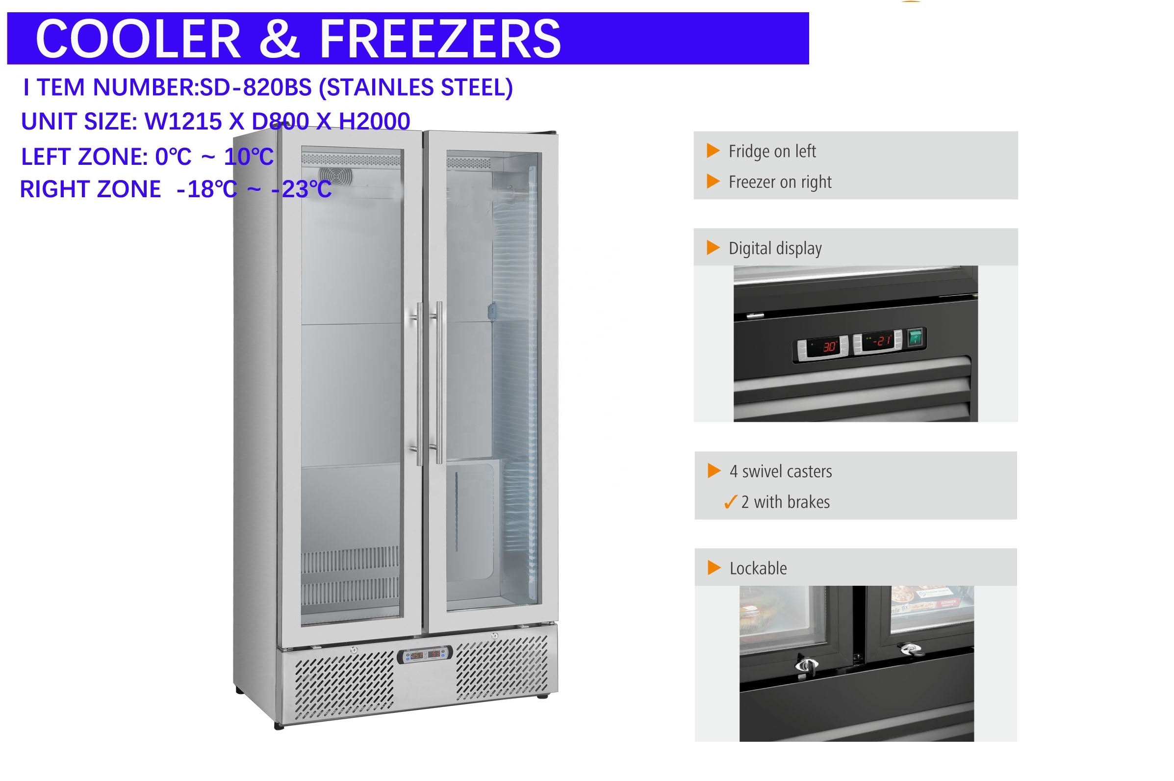 CICO Refrigerator and Freezers Home SD-820BS Portable Stainless Steel Compressor 1000W Free Spare Parts,overseas Call Centers