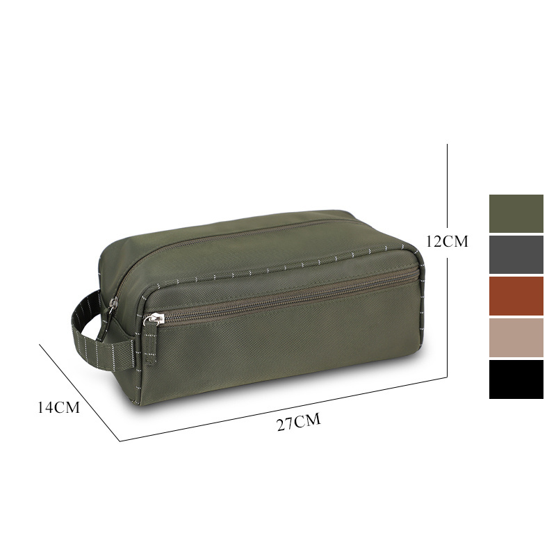 Factory custom black twill polyester fabric wash bag Portable with Men cosmetic storage travel Toiletries Bag