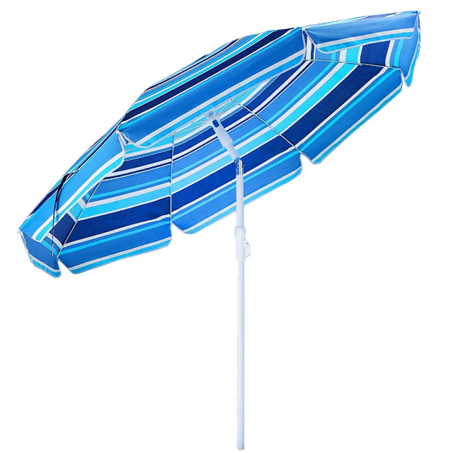 Beach Umbrella 1.8m 6ft UV 50+ Outdoor Portable Sunshade Umbrella ,Tilt, Carry Bag for Garden or Beach