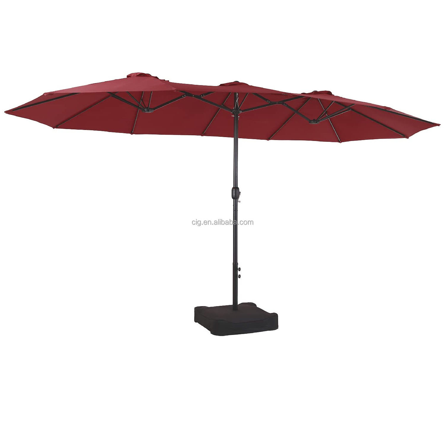 Wholesale Customized  double Sided Extra Large Market Umbrella with Stand and Base