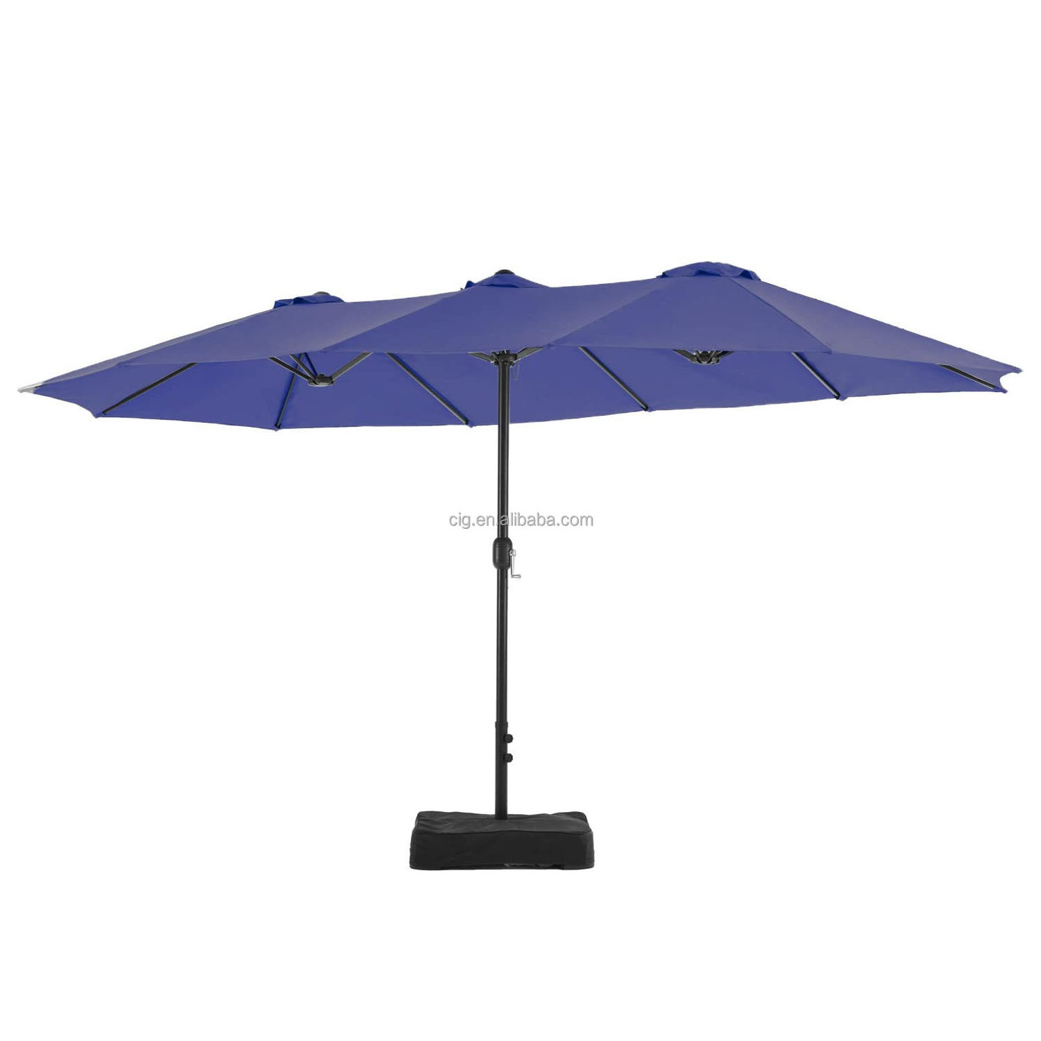 Wholesale Customized  double Sided Extra Large Market Umbrella with Stand and Base