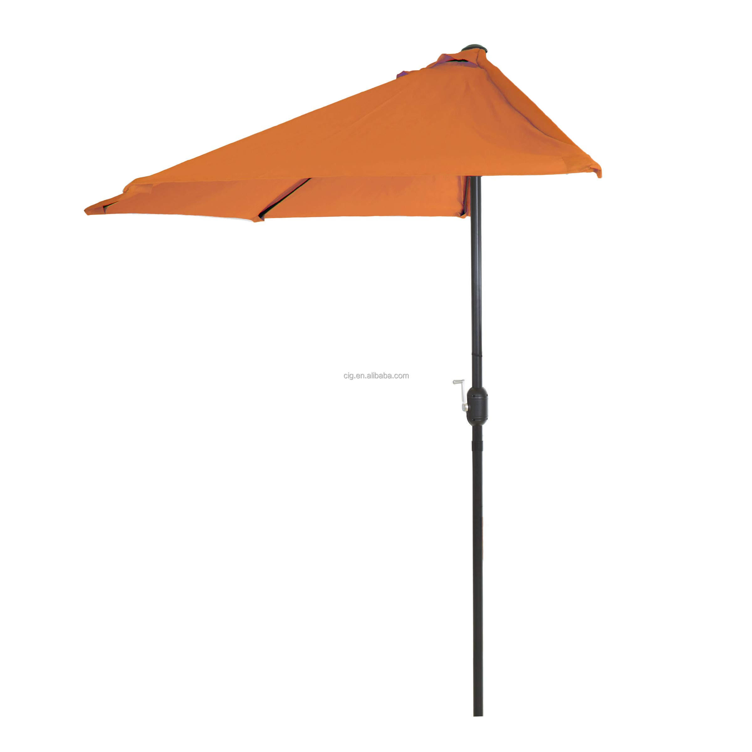 Half Round commercial Windproof and waterproof Patio Umbrella with Easy Crank