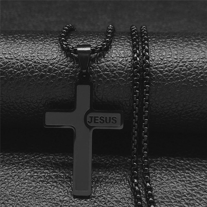 Supplier Faith Based Fashion Simple Stainless Steel 18K Gold Plated Chains Cross Pendants Necklaces With Cross Jewelry Wholesale