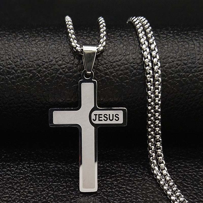 Supplier Faith Based Fashion Simple Stainless Steel 18K Gold Plated Chains Cross Pendants Necklaces With Cross Jewelry Wholesale