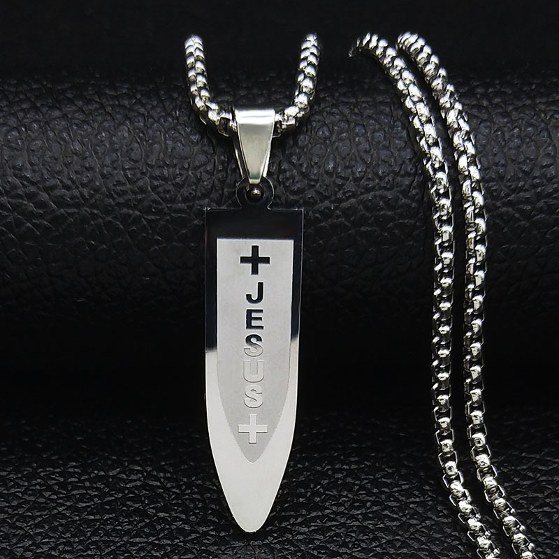 Religious Supplier Fashion Simple 18K Gold Jesus Holy Cross Chain Necklaces For Men Women With Stainless Steel Pendant Wholesale