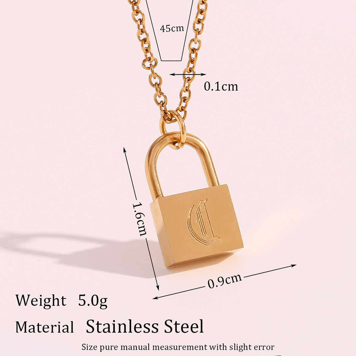 Initial Letter Alphabet Lock Korean 18K Gold Plated New Designer Woman Stainless Steel Pendant Jewelry Necklace Woman 2024