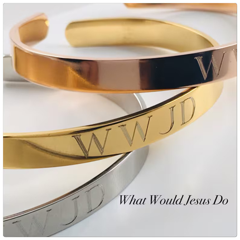 Custom WWJD Faith Based What Would Jesus Do Religious Christian Bracelets Jewelry 316 Stainless Steel for Women 2024 Wholesale