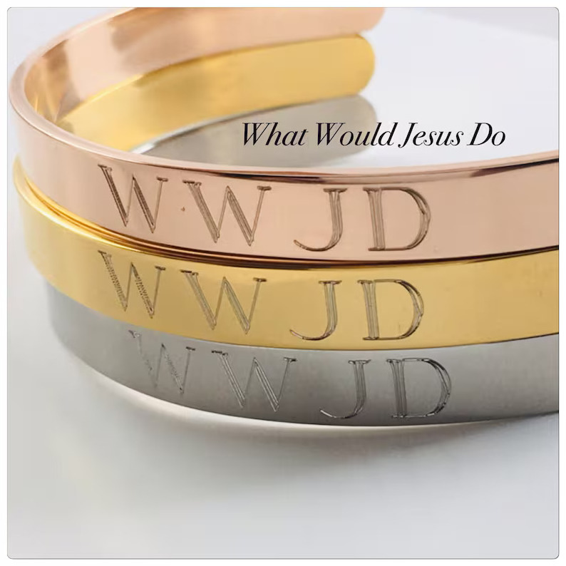 Custom WWJD Faith Based What Would Jesus Do Religious Christian Bracelets Jewelry 316 Stainless Steel for Women 2024 Wholesale