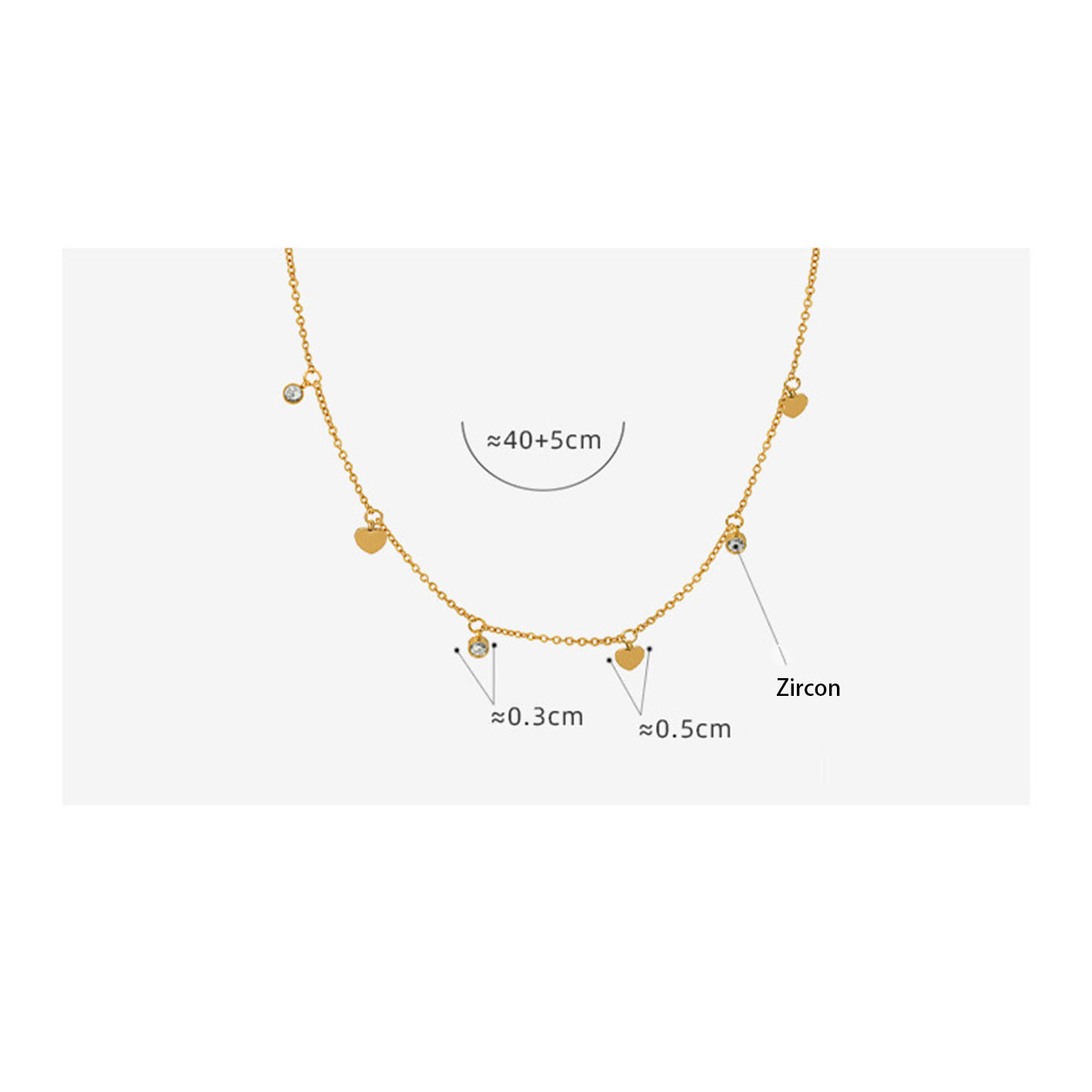 Tassel Diamond Heart Pvd Stainless Steel Waterproof 18K Gold Plated Fine Fashion Jewelry Necklaces for Women 2024 Wholesale