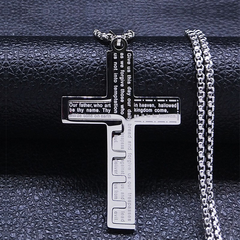 Summer Inspired 18K Gold Faith Based Male Religious Stainless Steel Fine Fashion Men Cross Pendant Necklaces Jewelry Wholesale