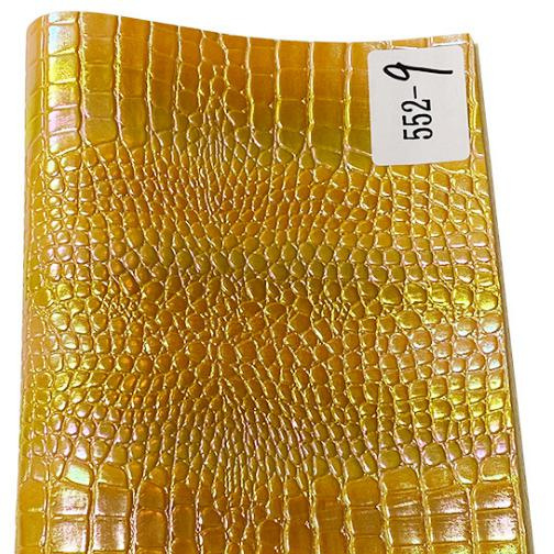 2021 new arrival recycled materials Embossing rainbow crocodile  Synthetic  faux leather for handbag