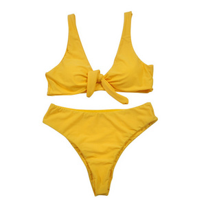 Cikini 2019 Hot sexy bikini  two piece High Waist swimwear solid color brazilian  bikini