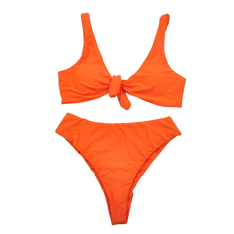 Cikini 2019 Hot sexy bikini  two piece High Waist swimwear solid color brazilian  bikini