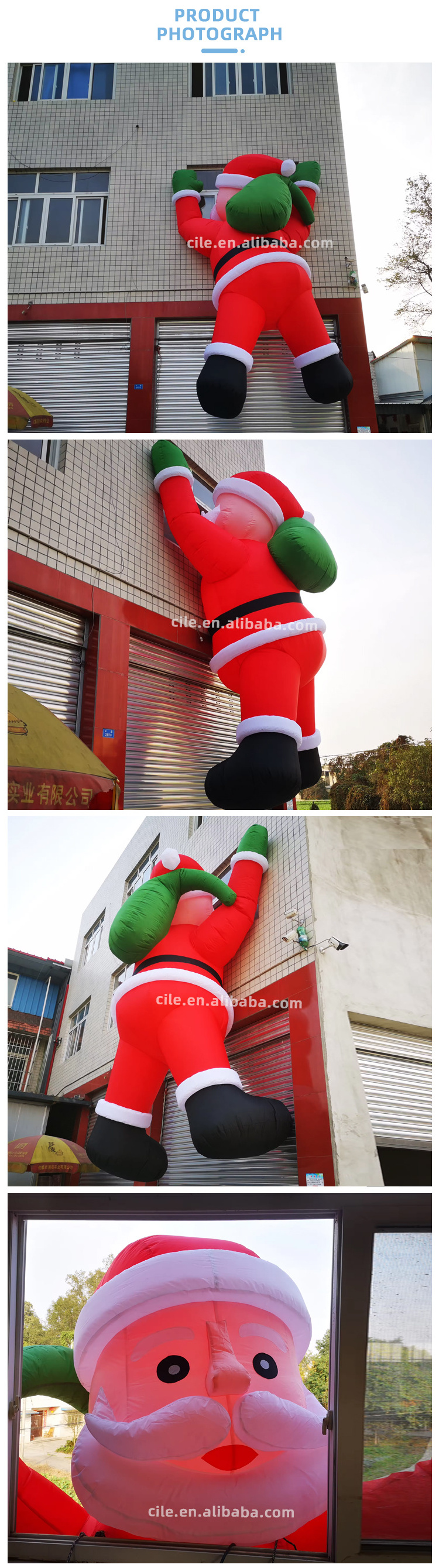 Customized giant outdoor inflatable Christmas decorations inflatable giant Santa Claus