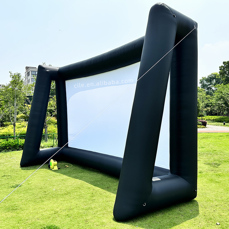 Outdoor large inflatable movie screen mobile and portable projection bracket advertising display screen props