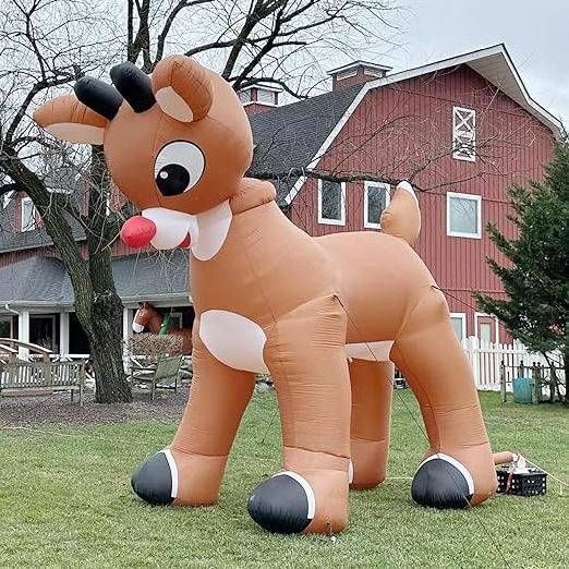 Outdoor Christmas Decoration Rudolf Red Nosed Inflatable Reindeer