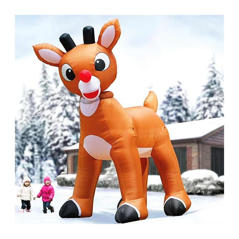 Outdoor Christmas Decoration Rudolf Red Nosed Inflatable Reindeer