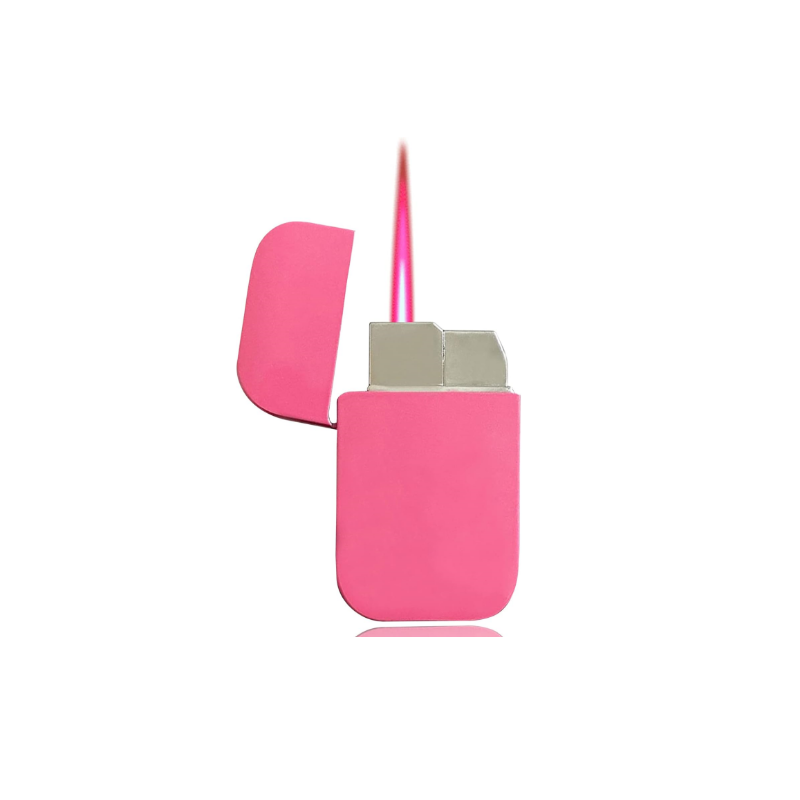 Pink Metal Flame Cool Lighter Glitter Torch Windproof Lighter