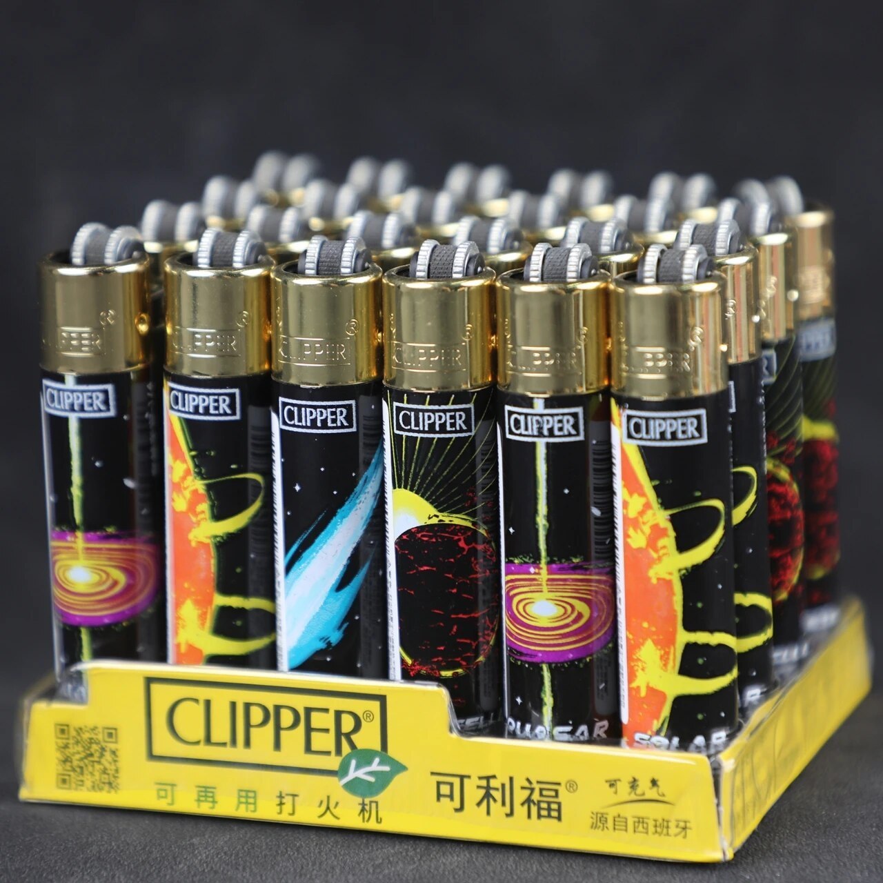 48pcs Original Reuse Flame Jet Butane Torch with Open Flame Grinding Wheel & Spanish Clipper Lighters for Smoking Accessories