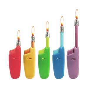 Candle Lighter Long Neck Adjustable Lighter Butane Gas Refillable Plastic Lighter Kitchen Igniter