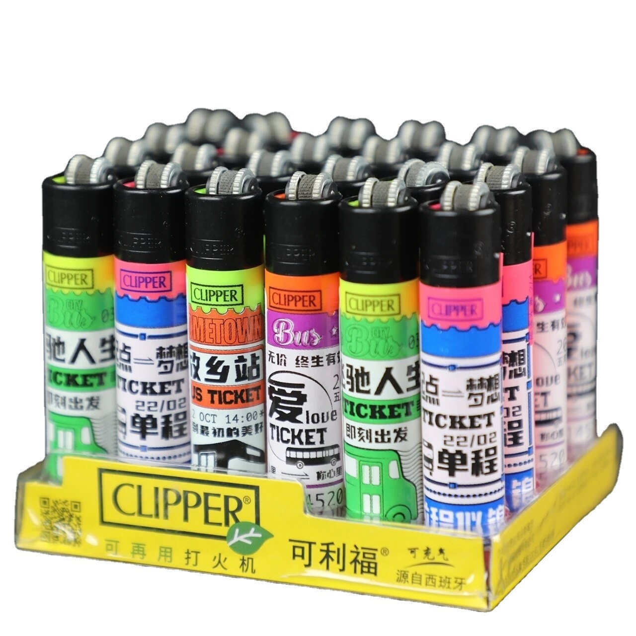 Wholesale Collection Clipper Lighter Original Grinding Wheel Open Flame Flashlight Butane Lighter 1 Box 48 Pieces